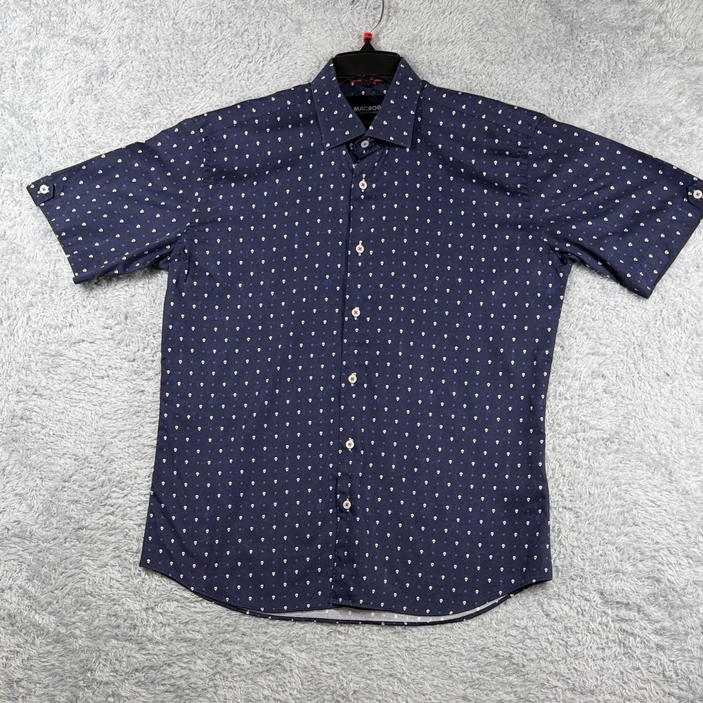 MAC Cosmetics Dark Blue Men's Button-Down Shirt